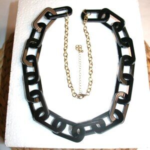 BLACK CHAIN LINK NECKLACE - 35" Long